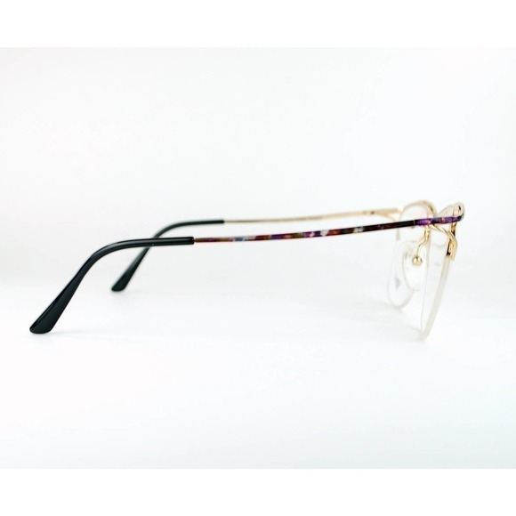 Tiny French Logo Paris Gold Wire Eyeglasses Frame France Vintage 1980s Deadstock - Picture 4 of 5